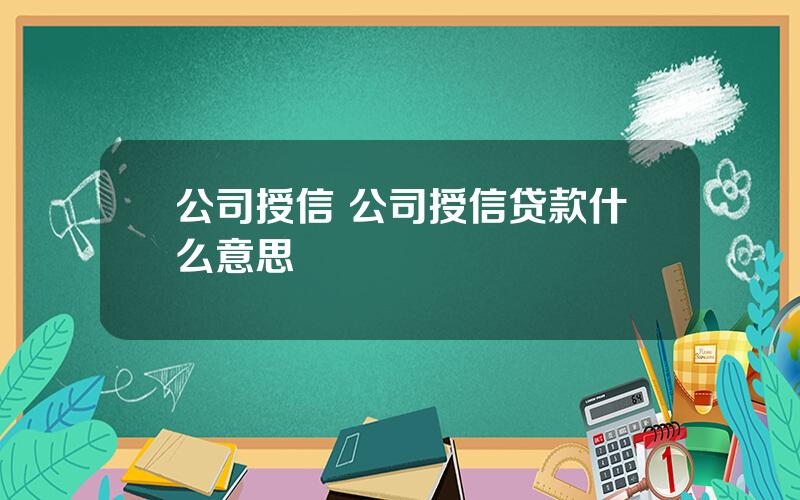 公司授信 公司授信贷款什么意思